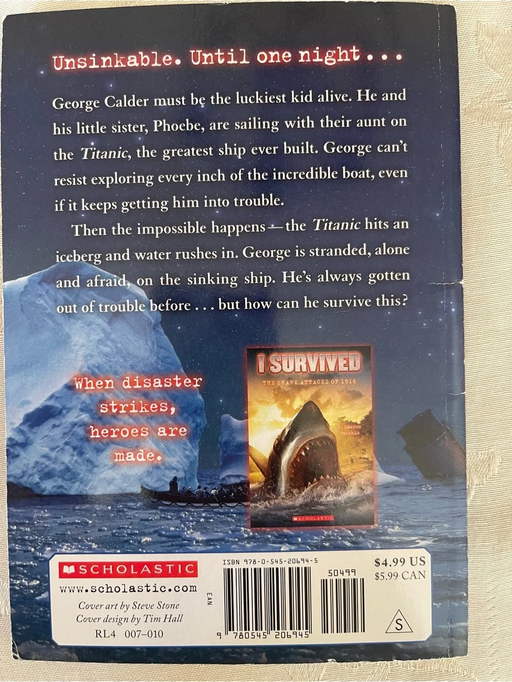 Lauren Tarshis I Survived Book Lot 4 Books Graphic Novel Titanic,9/11,Grizzlies